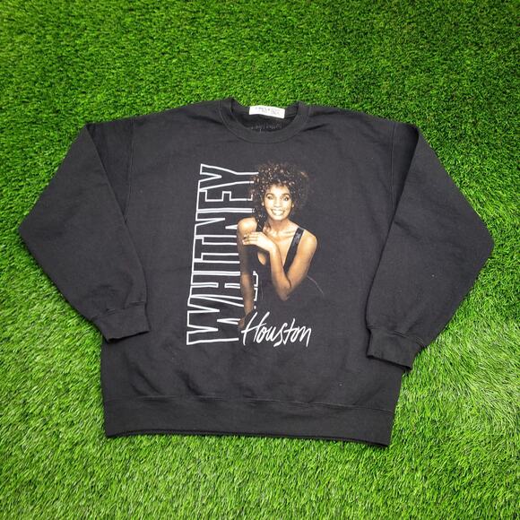 Whitney-Houston Sweatshirt Womens Large 22x26 Black - Picture 1 of 12